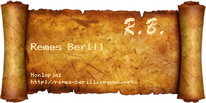 Remes Berill névjegykártya